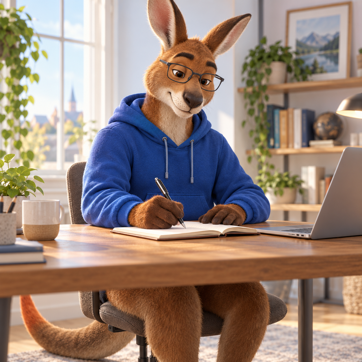 Glossy, das Känguru-Maskottchen von Glossaroo